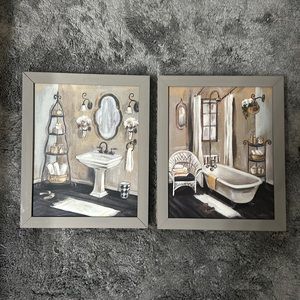 Set of bathroom signs